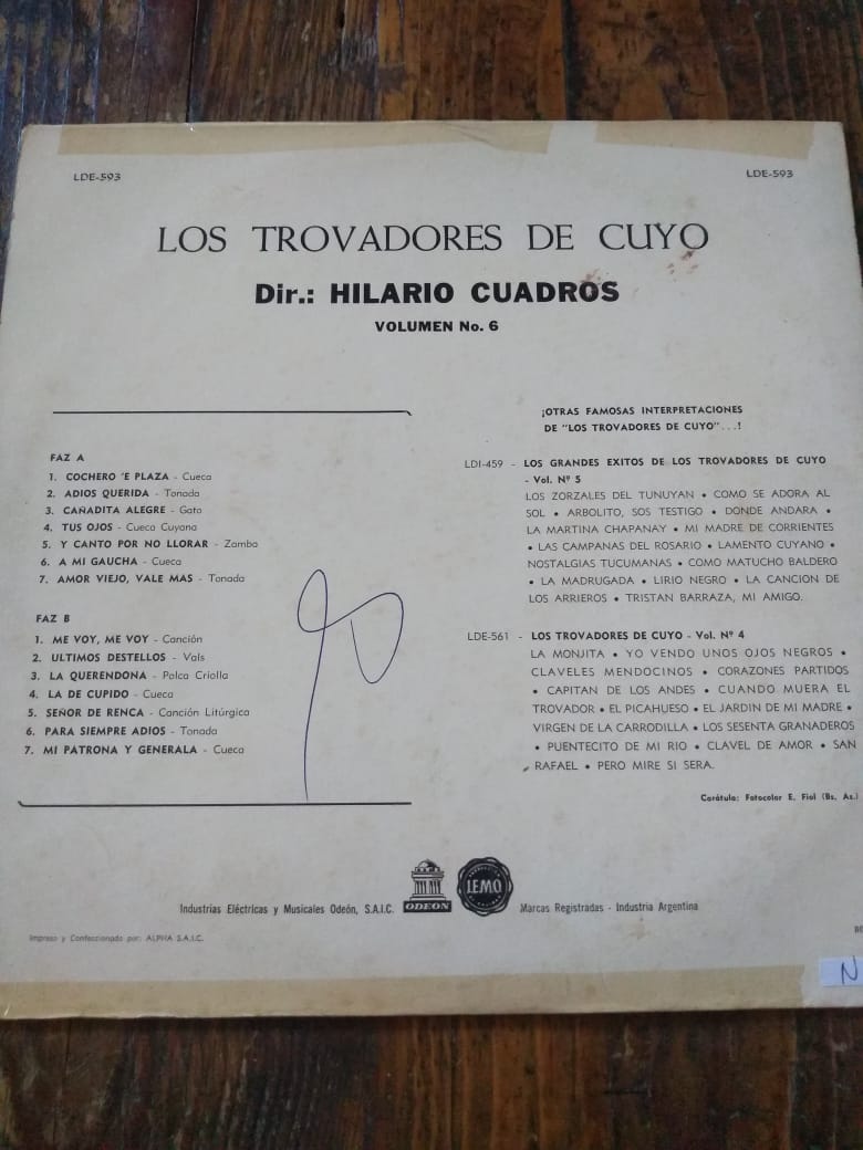 LOS TROVADORES DE CUYO - Vol. 6 - Image 2