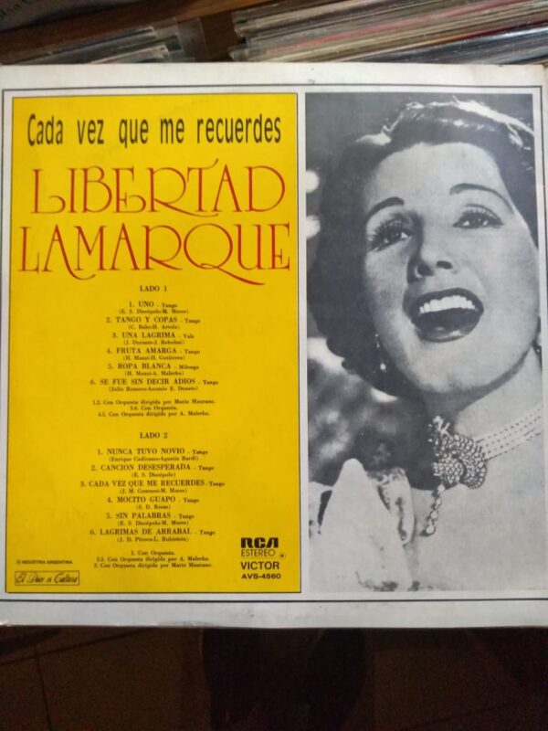 LIBERTAD LAMARQUE - Cada Vez Que Me Recuerdes - Image 3