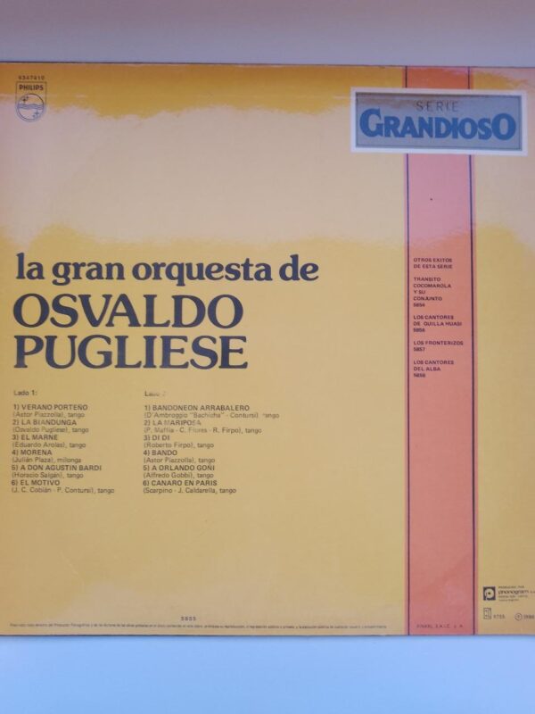 OSVALDO PUGLIESE - La Gran Orquesta De (Serie Grandioso) - Image 2