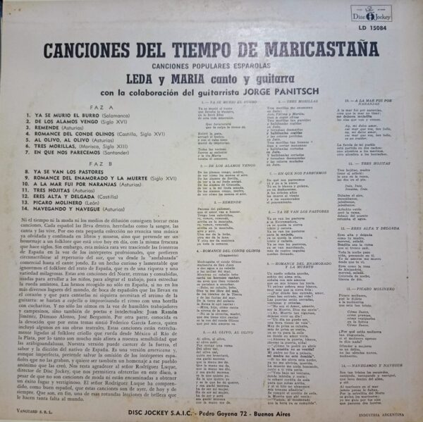 LEDA Y MARÍA - Canciones Del Tiempo De Maricastaña - Image 2