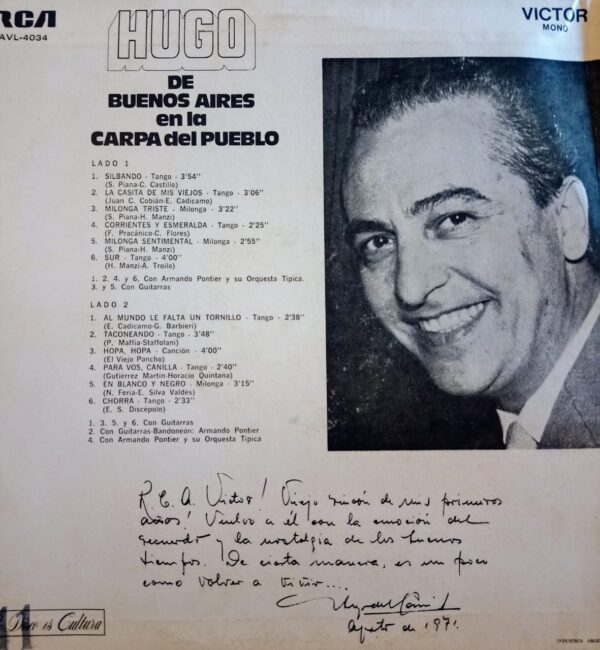 HUGO DEL CARRIL - De Buenos Aires En La Carpa Del Pueblo - Image 2