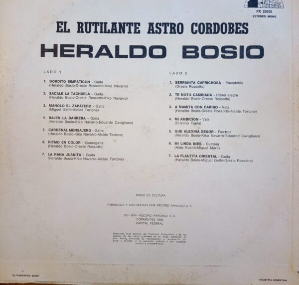 HERALDO BOSIO - El Rutilante Astro Cordobés - Image 2